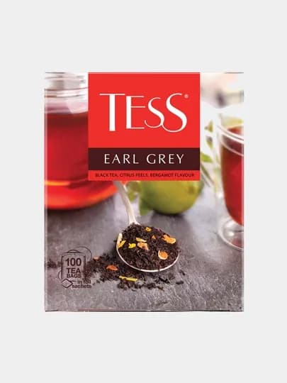 Чёрный чай TESS Earl Grey, 1.6 гр * 100 штук — NIVEA-ЧАЙ0013