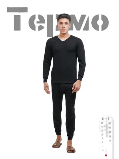 Комплект термобелья, для мужчин из 100% хлопка — SDWEAR-BELYO001-ТЕМНБИР-XXXL