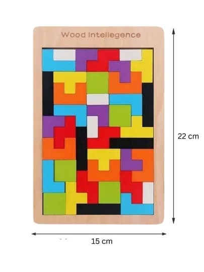 Тетрис. Набор развивающих деревянных головоломок для детей — INTOY-TETRIS-БЕЛЫЙ