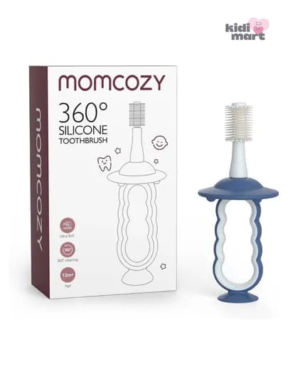 Momcozy TB002 детская силиконовая зубная щетка 360° с ограничителем — AVENT-TB002-СИНИЙ