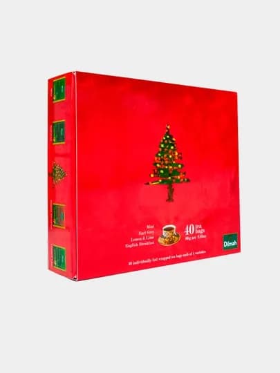 Набор новогодний чая Dilmah Mint, Earl Grey, Lemon & Lime, English Breakfast, 80 г — ДИЛДАХ-P041534