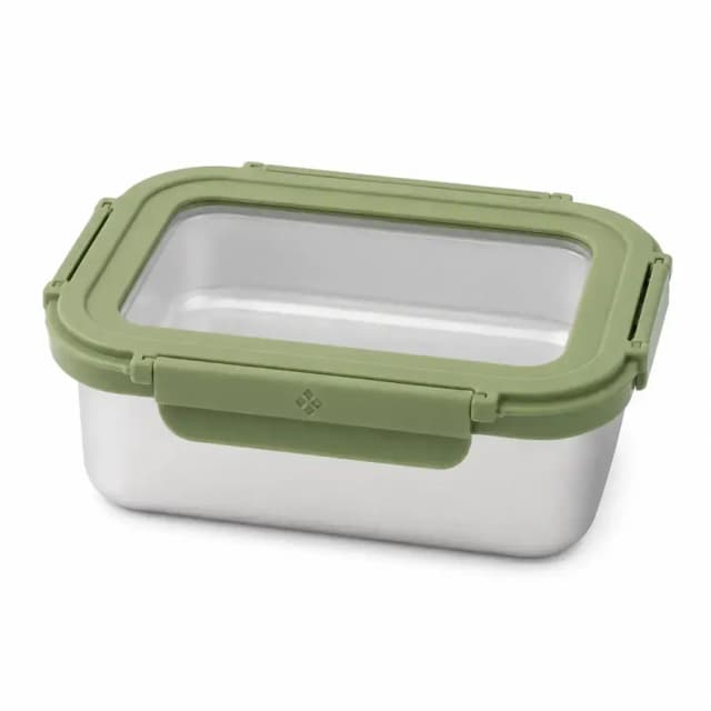 Mahsulotlarni saqlash uchun konteyner IKOO GLASS Stainless with Glass 800 ml Green JW800SS-5645U