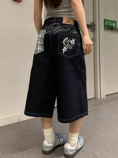 Джинсовые шорты Y2K American Vintage, свободный крой — WEARLY-DENIMSHORTS-ТЕМНСИН-L