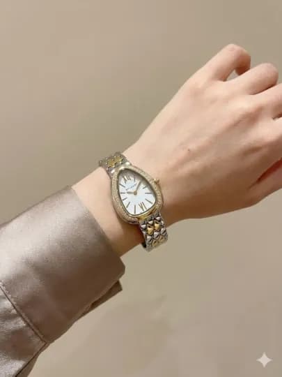 Женские часы, кварцевый механизм, наручные часы BVLGARI для женщин, в подарочной коробке — 894523-SOATAYOLARGARRA-МОЛОЧ
