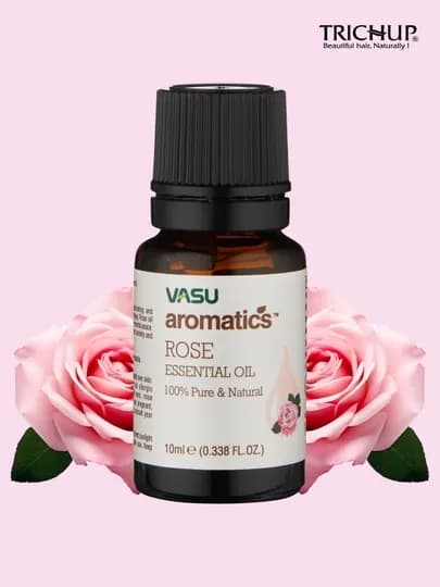 Эфирное масло Vasu Aromatics 10 мл, Tea Tree, Lavender, Lemon, Rose, Eucalyptus — TRICHUZ-11715-РОЗОВ