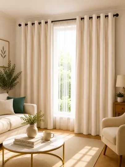 Шторa, размер 280×150 см, подходит для зала, кухни, гостиной и детской комнаты — LIBOSL-00004-КРЕМОВ-2 dona