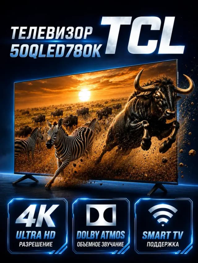 50" QLED 4K, Телевизор 50QLED780K