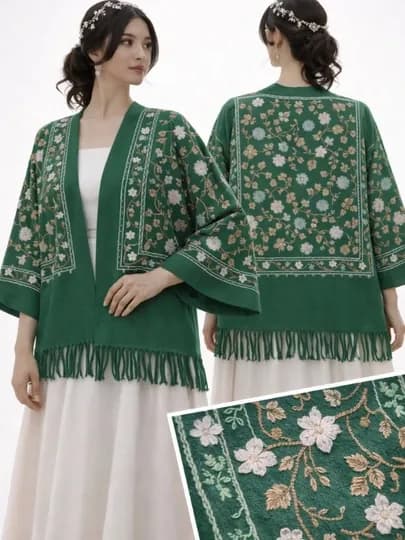 Женский кардиган, с вышивкой, в национальном стиле — SMBSHOP-KARDIGAN-ЗЕЛЕН-Ovesize