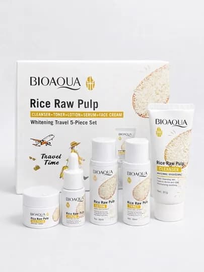 Набор для ухода за лицом Bioaqua с экстрактом риса, рисовый скраб 5 в 1 — LXL-1NABORMINI