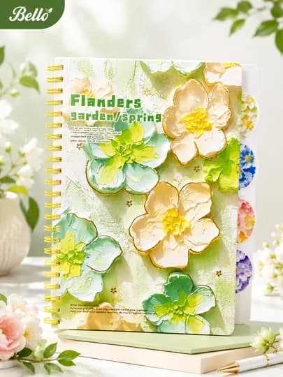 Блокнот Blaknot Secret Garden формата А5 — 52 листа, клетчатый узор, прозрачная обложка — SARBEL-BKSECRETA5-БОРДОВ