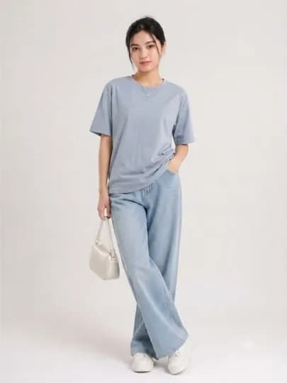 Премиальная oversize футболка для женщин, из 100% хлопка, унисекс casual basic — YUMABOO-QIZFUD1-СВЕТСИН-S