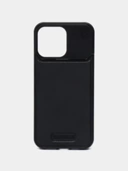 Кожаный металлический чехол для iPhone 14, 15, 16 Pro / Max, MagSafe, с ароматом — СASESUZ-TEMIRLI-ЧЕРН-IP16MAX