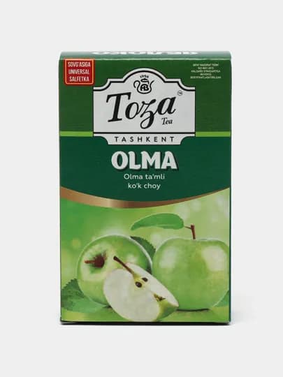 Зелёный чай Toza, со вкусом яблока, 80 гр — ТОЗА-ЗЕЛЧАЙ