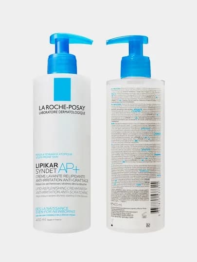 Липидовосстанавливающий очищающий крем-гель LA ROCHE-POSAY LIPIKAR Syndet AP+, для лица и тела, 400 мл — VICHLRP-P00B2FB