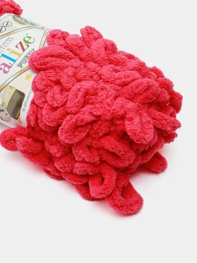 Пряжа Alize Puffy с большими петельками, однотонная — KARTOPU-ALPUF10-ФУКСИЯ
