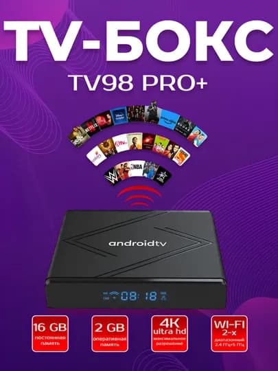 Смарт ТВ бокс приставка для телевизора, smart tv box, интернет приставка, для телевизора — 77BMF-PRISTAVKAKK-УГОЛЬН-256