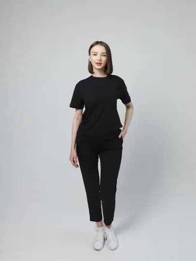 Футболка женская, для дома и улицы, 100% хлопок ASHA — SPC-FAYOL02-ЧЕРН-M