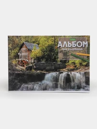 Альбом для рисования "ECO", серия «Ассорти», 24 листа, А4, на скобе — HATBER-P1ACBA4-ЗЕЛЕН