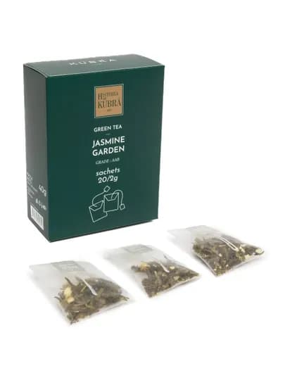 Премиальный зеленый чай "JASMINE GARDEN", 20 пакетиков, 40 гр — KUBRA-JASPAKE