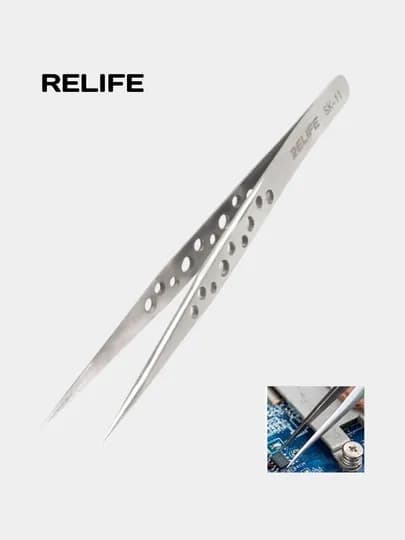 Пинцет RELIFE SK - 11, SK - 15, прямой, антистатический, не скользит — AGEBAZA-02069