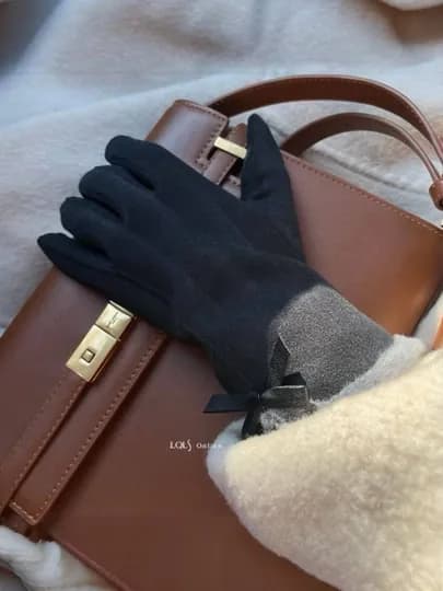 Женские теплые, зимние перчатки — AS577-ПЕРЧАТКИ-ЧЕРН