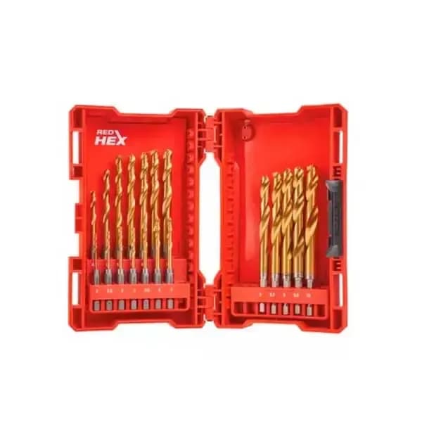 Набор сверл по металлу RedHEX HSS-G TiN 19 шт. Milwaukee 48894760
