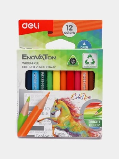 Карандаши Deli, 12 цветов, EC114-12 — ДЕЛИ-С11412