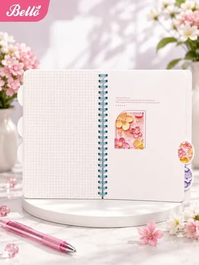 Блокнот Blaknot Secret Garden формата А5 — 52 листа, клетчатый узор, прозрачная обложка — SARBEL-BKSECRETA5-МЕНТОЛ