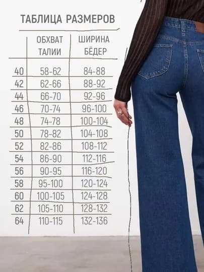Широкие женские джинсы, клеш от бедра — JCO-AL231-СИНИЙ-44158164