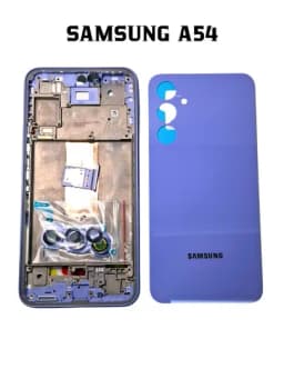 Корпус, рамка, SIM-лоток, кнопки и стекло камеры для Samsung Galaxy A54 комплект — SMTKOPS-SAMSUNGA54KORPUS-ГОЛУБ