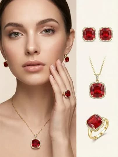 Комплект украшений, серьги, кольцо, цепочка, Messika Bvlgari, Vancleef — NOZE01-NABOR2026-МЕНТОЛ-nab18