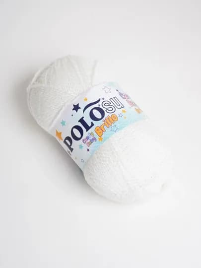Пряжа- Polosu Brillo 97% акрил, 3% проволока, 100 г, 300 м — PRYAJA1-BRILLO-БЕЛЫЙ