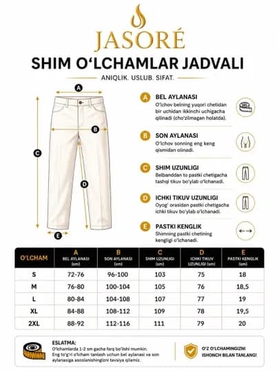 Jasoré БАГГИ — современный стиль и мягкий хлопковый материал — JASORE-SHIMLAR-ЧЕРН-S