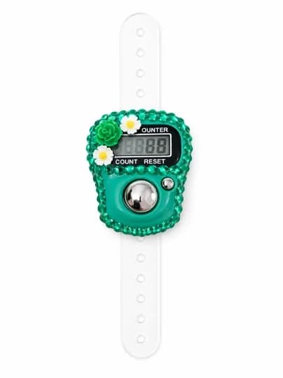 Электронный тасбих-счётчик с цветочным декором — TASBIH-TASBIH16-МЕНТОЛ