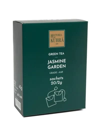 Премиальный зеленый чай "JASMINE GARDEN", 20 пакетиков, 40 гр — KUBRA-JASPAKE