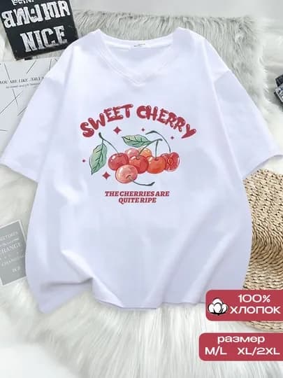 Женская футболка — MEWEAR2-MELANO100PAXTA-ВИШН-Freesize-ML