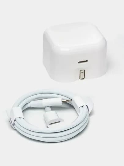 Зарядный комплект для iPhone, адаптер кабель Lightning | Быстрая зарядка 20w — NEWX-GALOVKAKABEL-БЕЛЫЙ