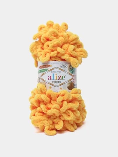 Пряжа Alize Puffy с большими петельками, однотонный — KARTOPU-ALPUFY2-ЖЕЛТ