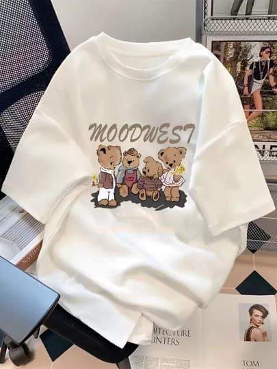 Женская футболка oversize – стильная футболка для женщин — MANONA-FUTBOL2-ИНДИГО-M