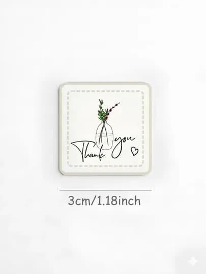 Наклейки «Thank you» для бизнеса, хобби и декора, Стикеры. 50/100/200/300/500 штук — SADIMAR-THANKYOUNAKLEYKA-МОЛОЧ-500