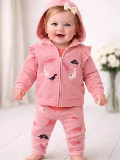 Детский комплект 3-в-1: худи, боди и штаны — BABYKDS-BKIDS125-БАГРОВ-1824МЕС