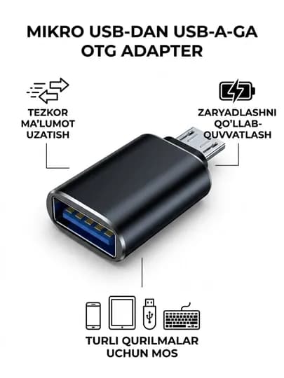 USB-C HUB, многофункциональный адаптер с портами USB 3.0, USB-C, HDMI, SD и MicroSD — ALCHINA-OTG2-ЧЕРНСТЕ