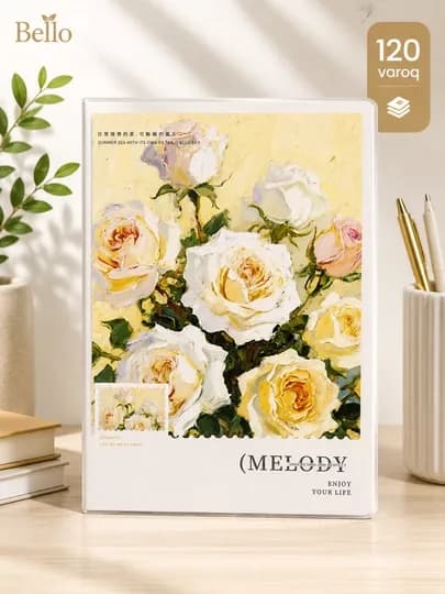 Блокнот Blaknot Secret Garden формата А5 — 52 листа, клетчатый узор, прозрачная обложка — SARBEL-BKSECRETA5-АЛЫЙ
