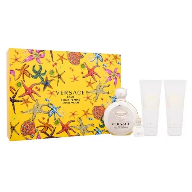 Versace Eros Pour Femme (W) Set EDP 100ml + EDP Mini 5 ml + BL100 ml + SHG100ml