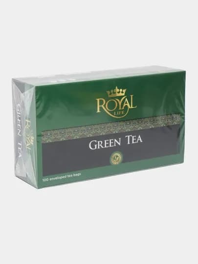 Чай зеленый Royal Life Green, 100 пакетиков, 150 г — ROYALT-P0D6BA9