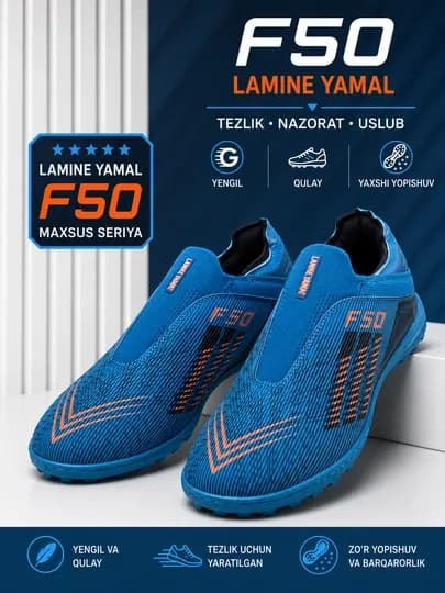 F50 Lamine Yamal футбольные сороконожки turf бутсы мужская футбольная обувь — NERO007-SARAKANOSHKA4-СВЕТСИН-38